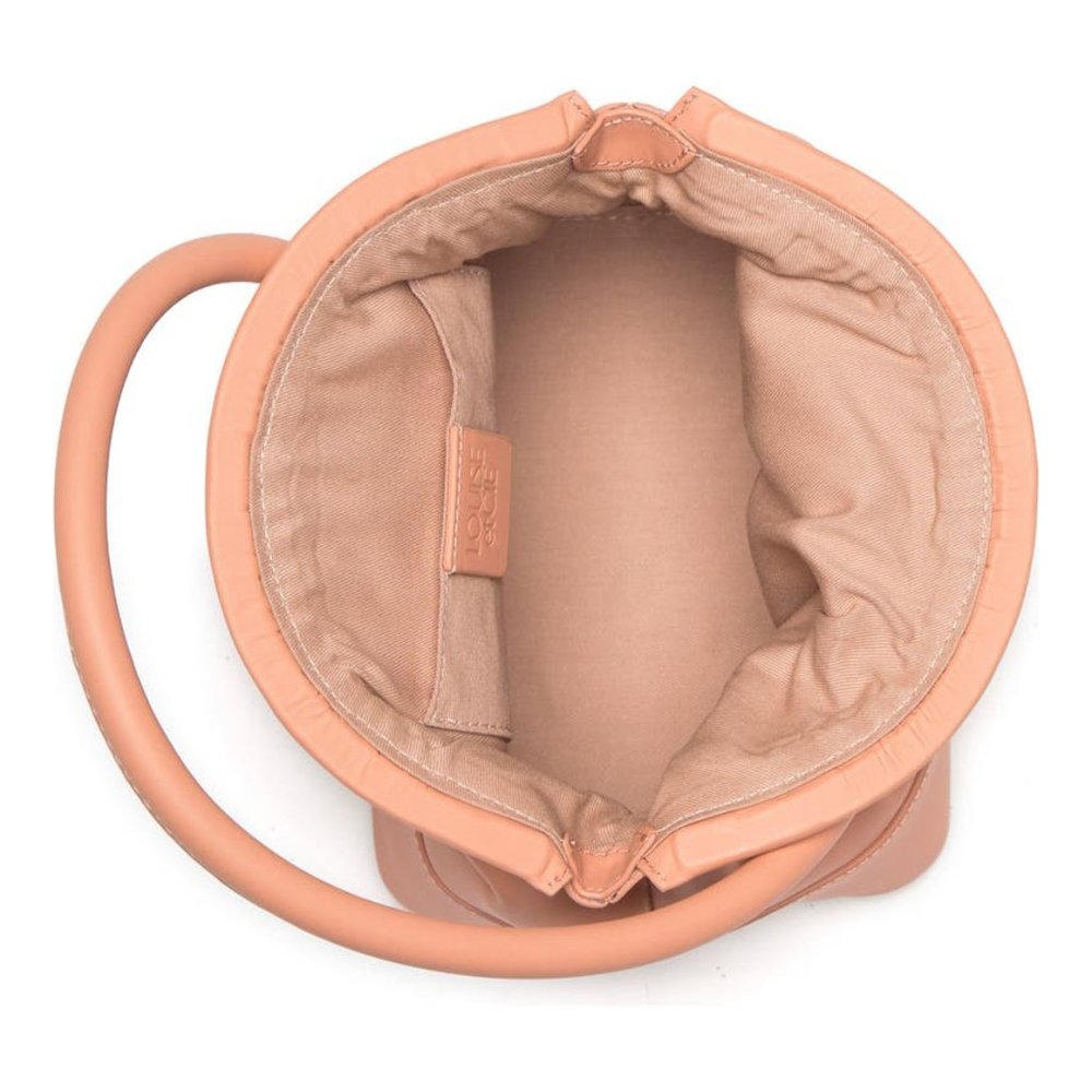 NEW Louise et Cie Isel Leather Pink Carnation Novelty Curved Frame Bucket Bag - Picture 6 of 7
